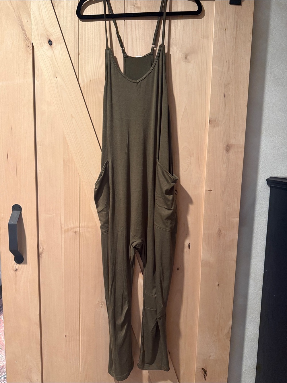 Olive Green Women's Jumpsuit with Pockets